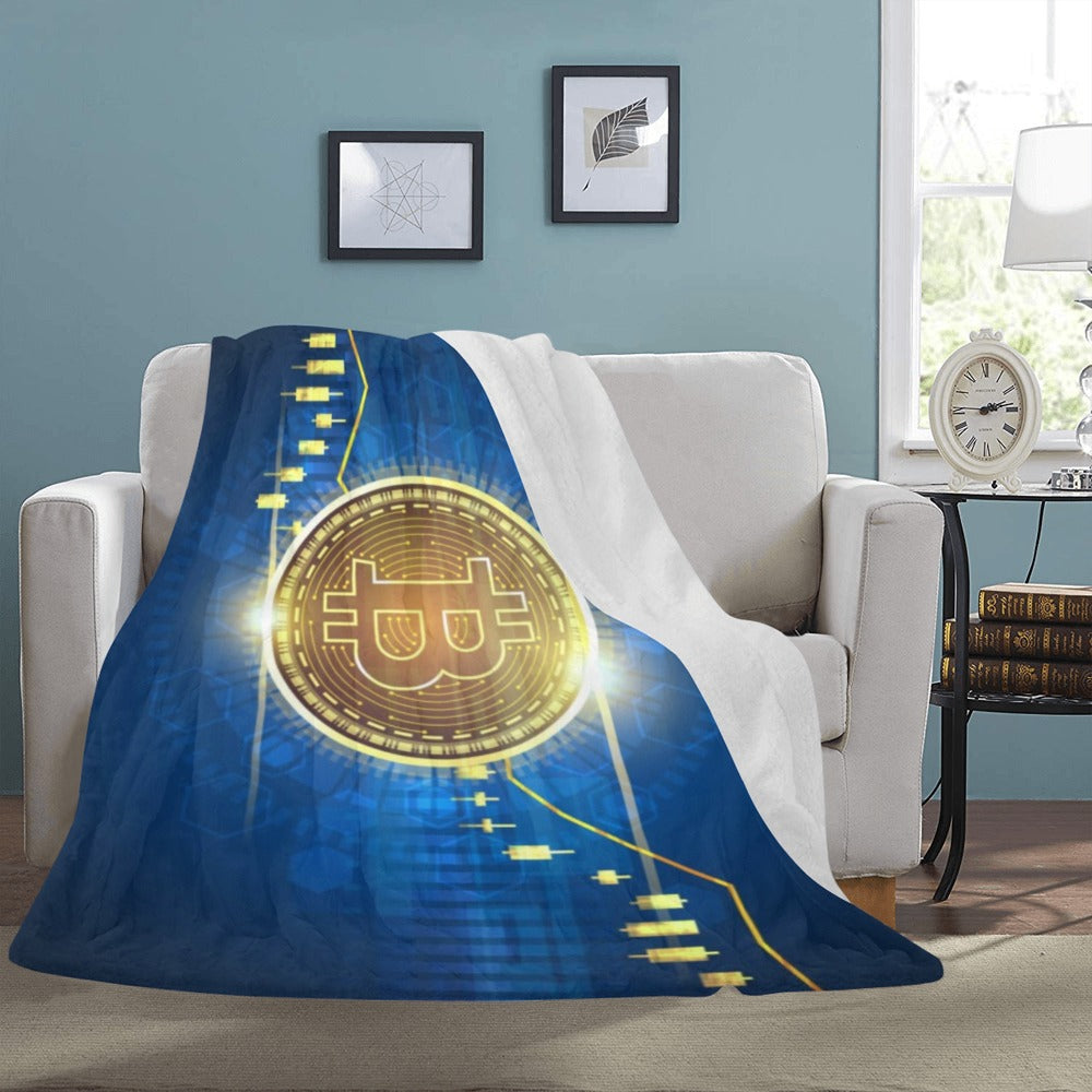 Technical Graph Bitcoin Futuristic Concept Ultra-Soft Micro Fleece Blanket 60"x80"