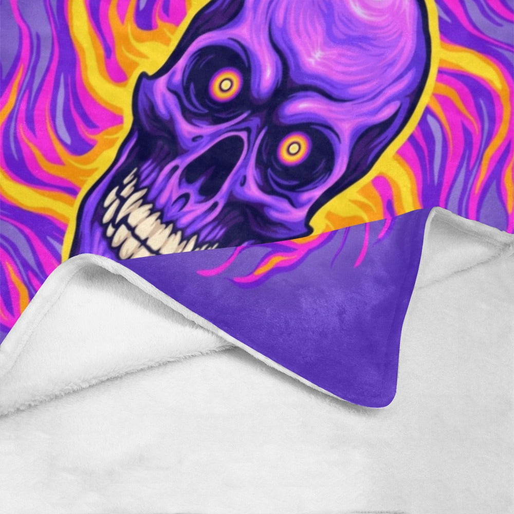 Psychedelic skull magic trippy illustration Ultra-Soft Micro Fleece Blanket 60"x80"