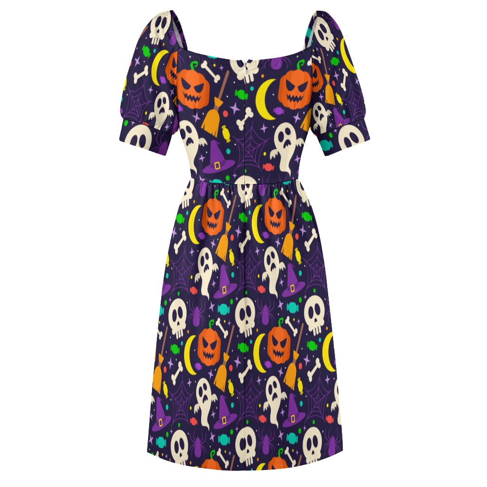 Halloween Hippie Skull Sweetheart Dress