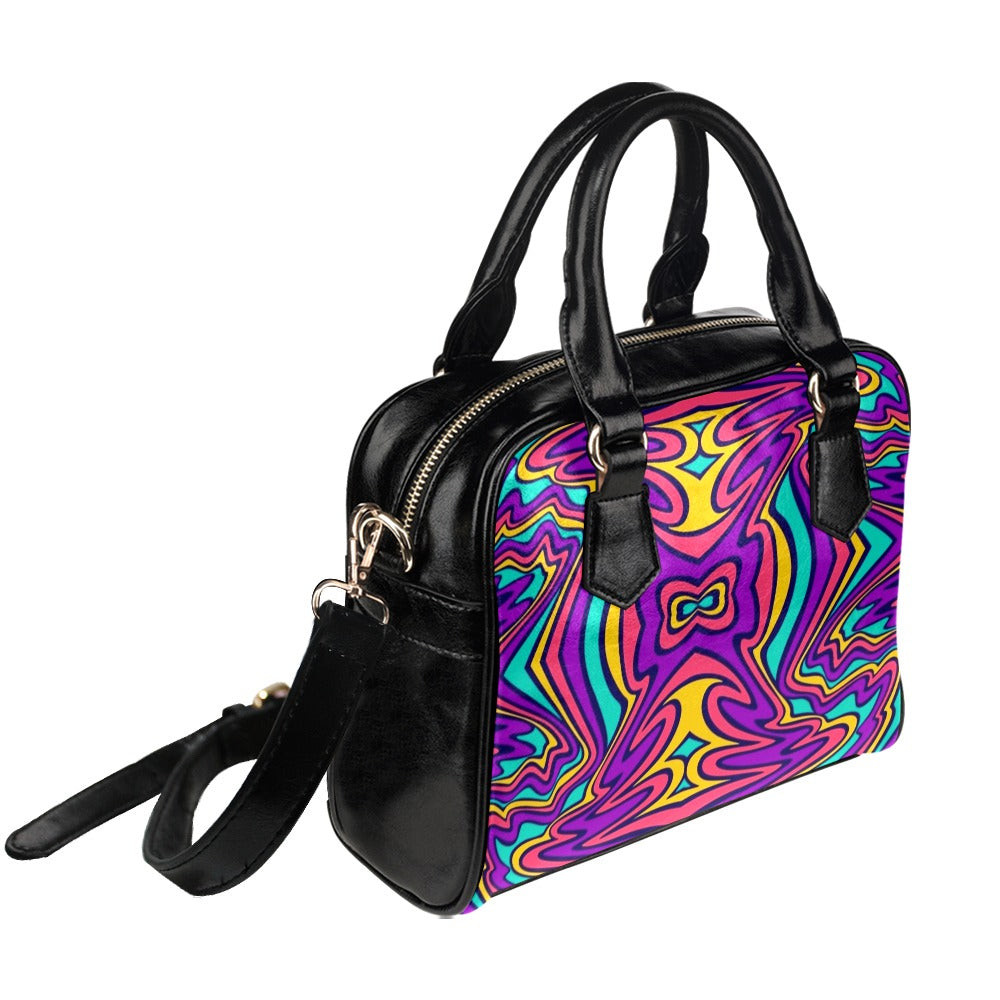 Psychedelic Neon Trip Hippie Shoulder Handbag