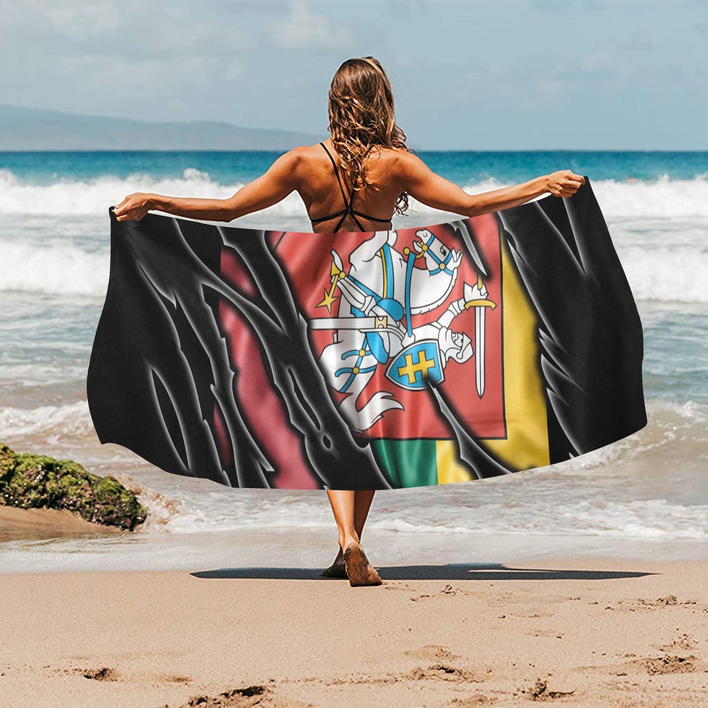 Lithuania coat of arms Flag Beach Towel 32"x 71"