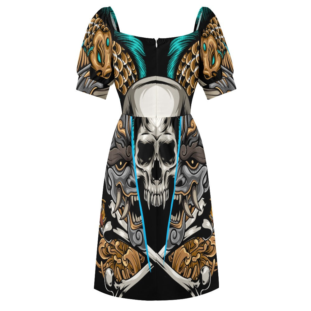 Kabuki Mask Sweetheart Dress