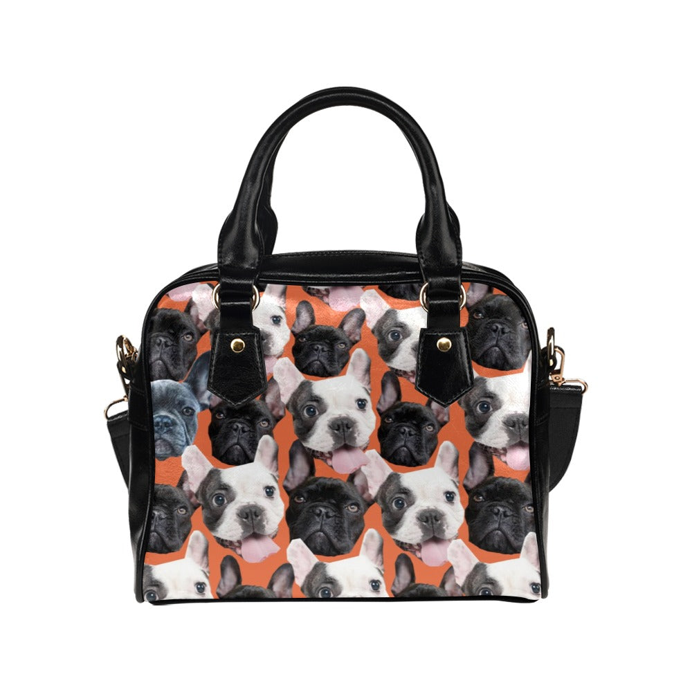 Stylish Retro French Bulldogs Shoulder Handbag