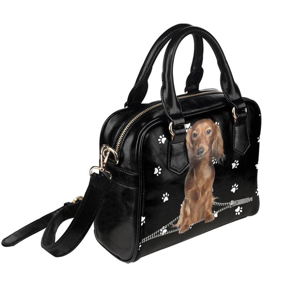 Dachshund Zip Paws Shoulder Handbag