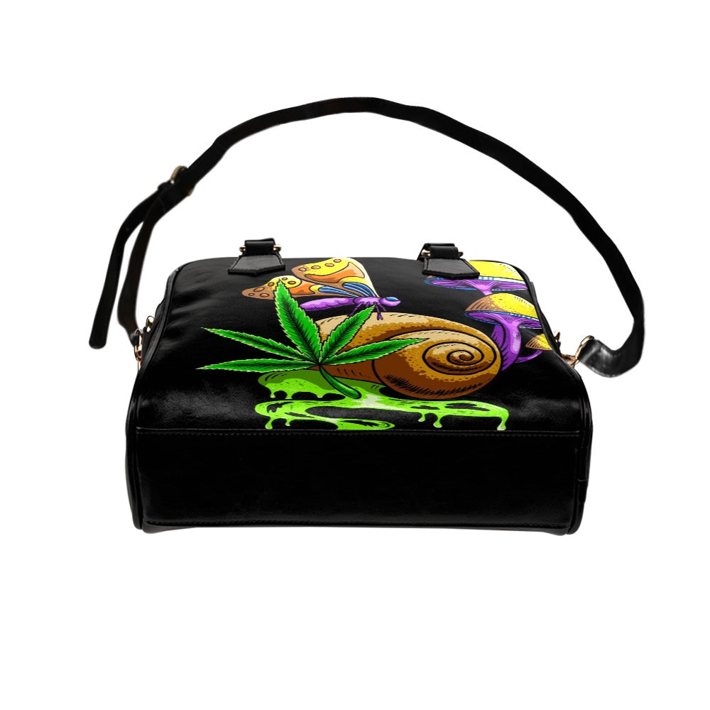 Snail Mushroom Butterlfy Psychedelic Illustration Shoulder Handbag