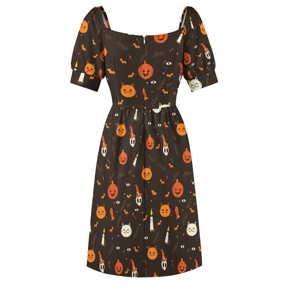 Pumpkin Skull Halloween Sweetheart Dress