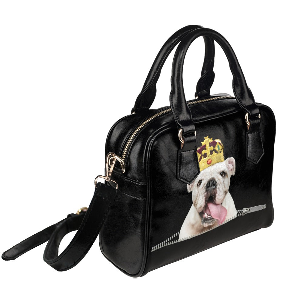 English Bulldog King Shoulder Handbag