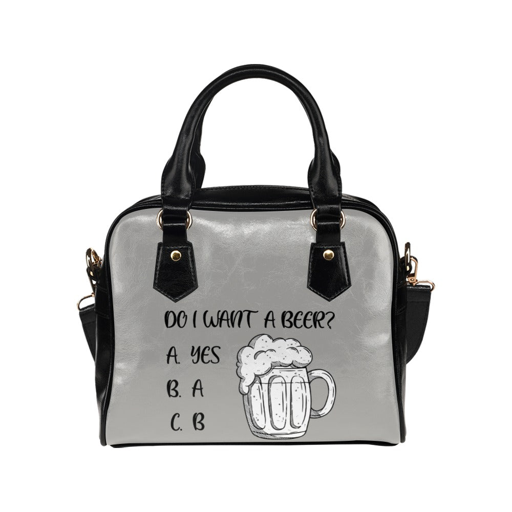 Do I Want A Beer Drinking Saint St Patricks Day Funny Graphic Shoulder Handbag