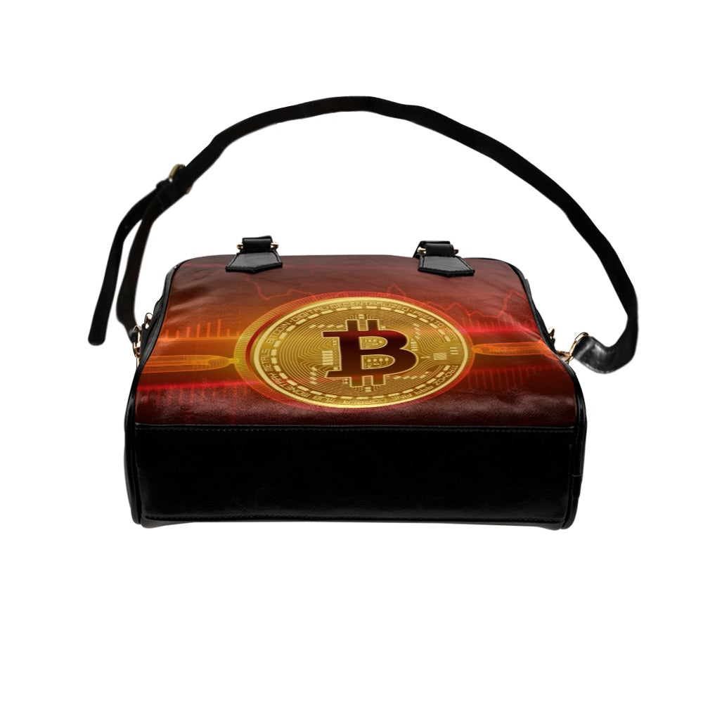 Crypto Currency Block Chain Bitcoin 3D Shoulder Handbag