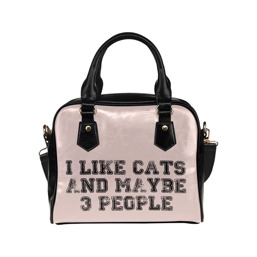 I Like Cats And Maybe 3 People Funny Shoulder Handbag