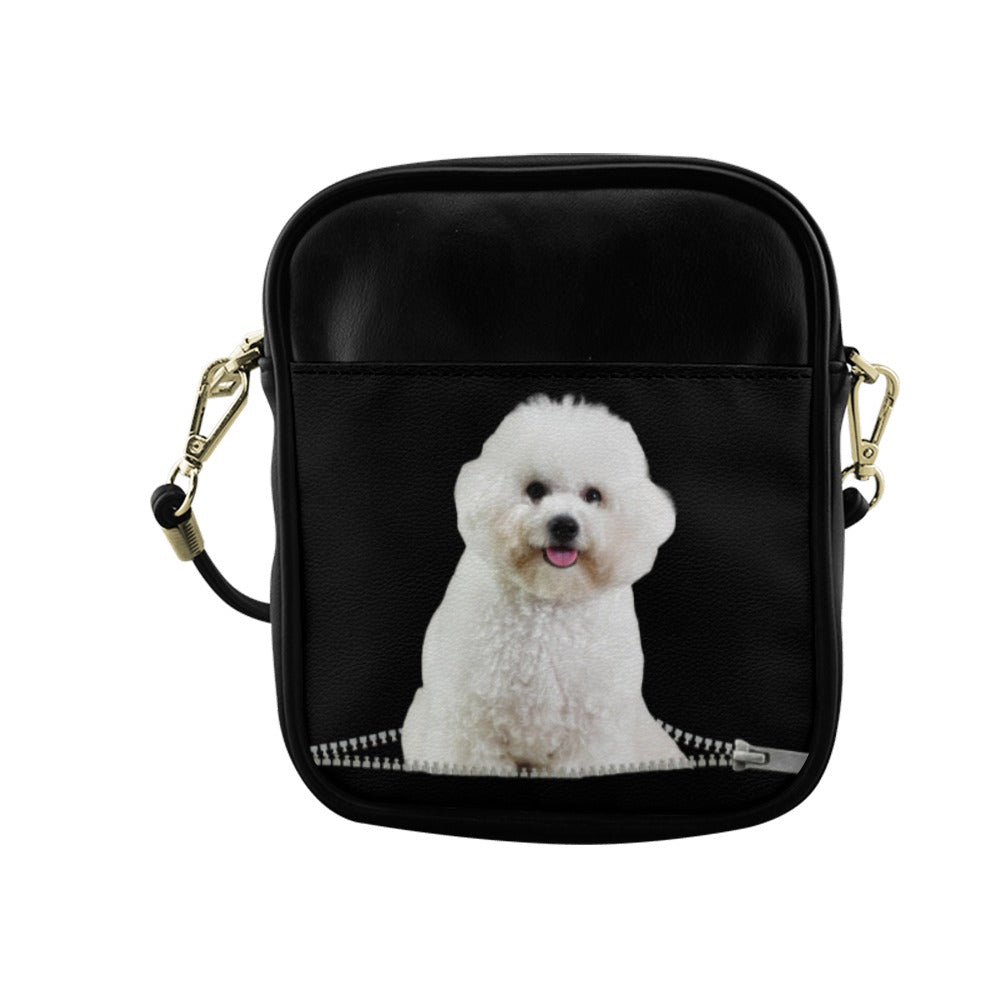 Poodle Puppy Zip Sling Bag