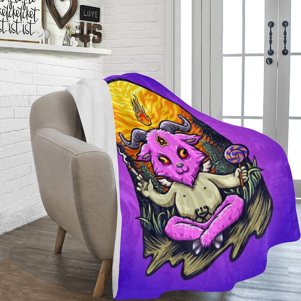 Trippy Mascot Baphomet Cute Ultra-Soft Micro Fleece Blanket 60"x80"