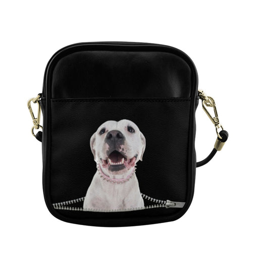 Dogo Argentino Zip Sling Bag