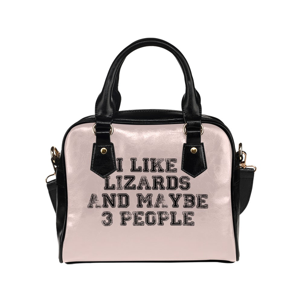 I Like Lizards And Maybe 3 People Funny Shoulder Handbag