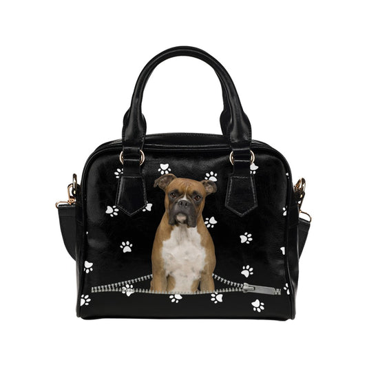 Boxer Zip Paws Shoulder Handbag