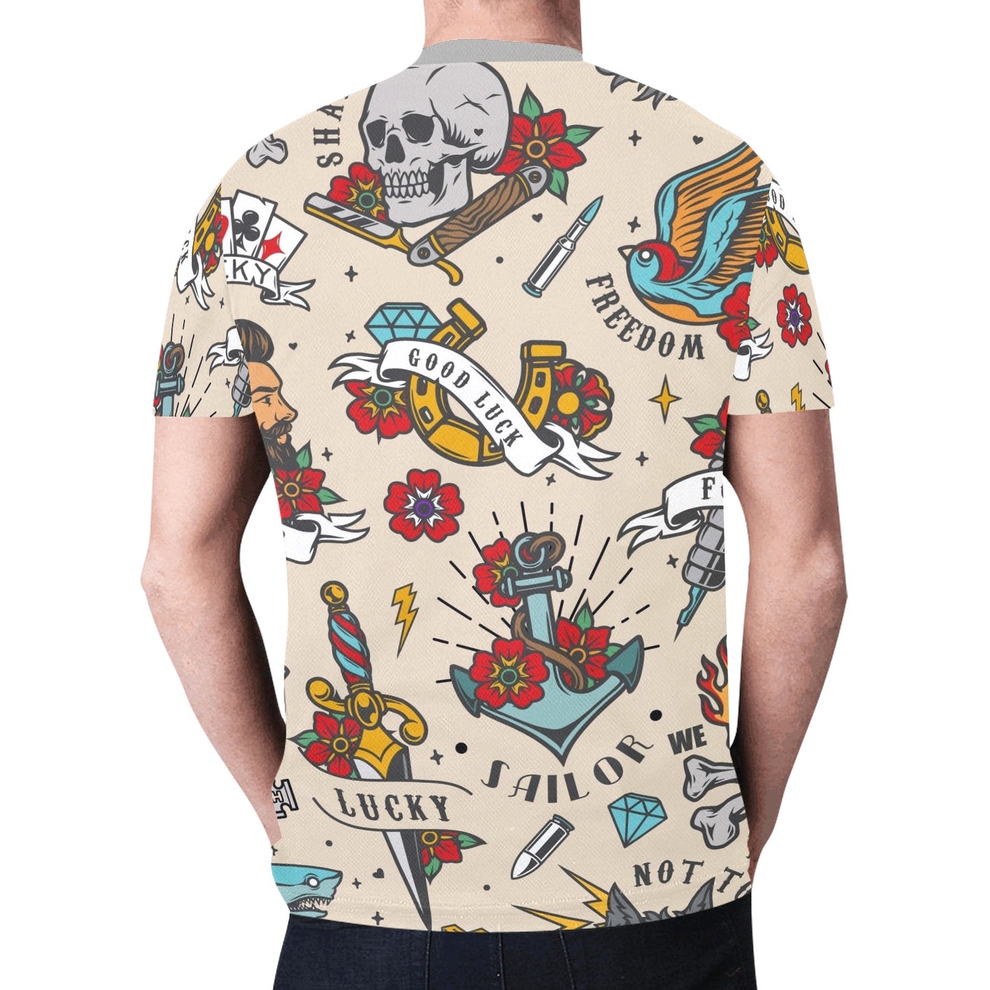 Tattoo Icons Popular New All Over Print T-shirt