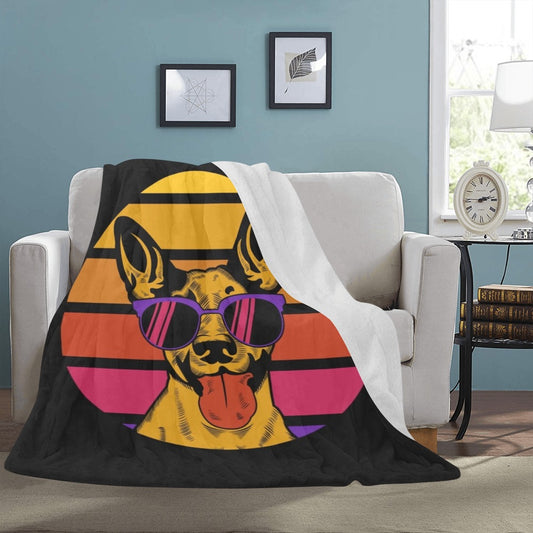 Dog Retro Sunglasses Ultra-Soft Micro Fleece Blanket 60"x80"