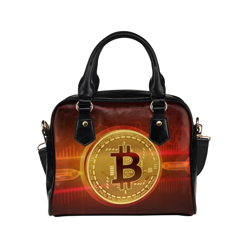 Crypto Currency Block Chain Bitcoin 3D Shoulder Handbag