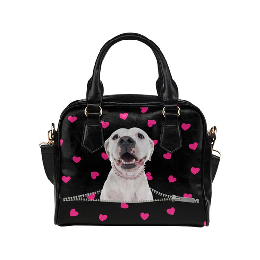 Dogo Argentino Hearts Shoulder Handbag