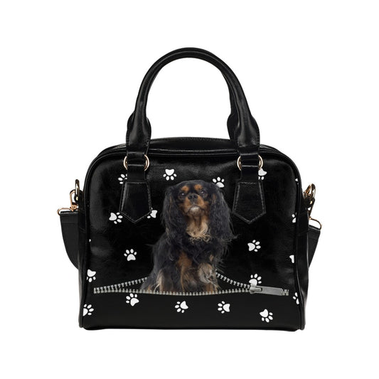 Cavalier King Charles Spaniel Zip Paws Shoulder Handbag