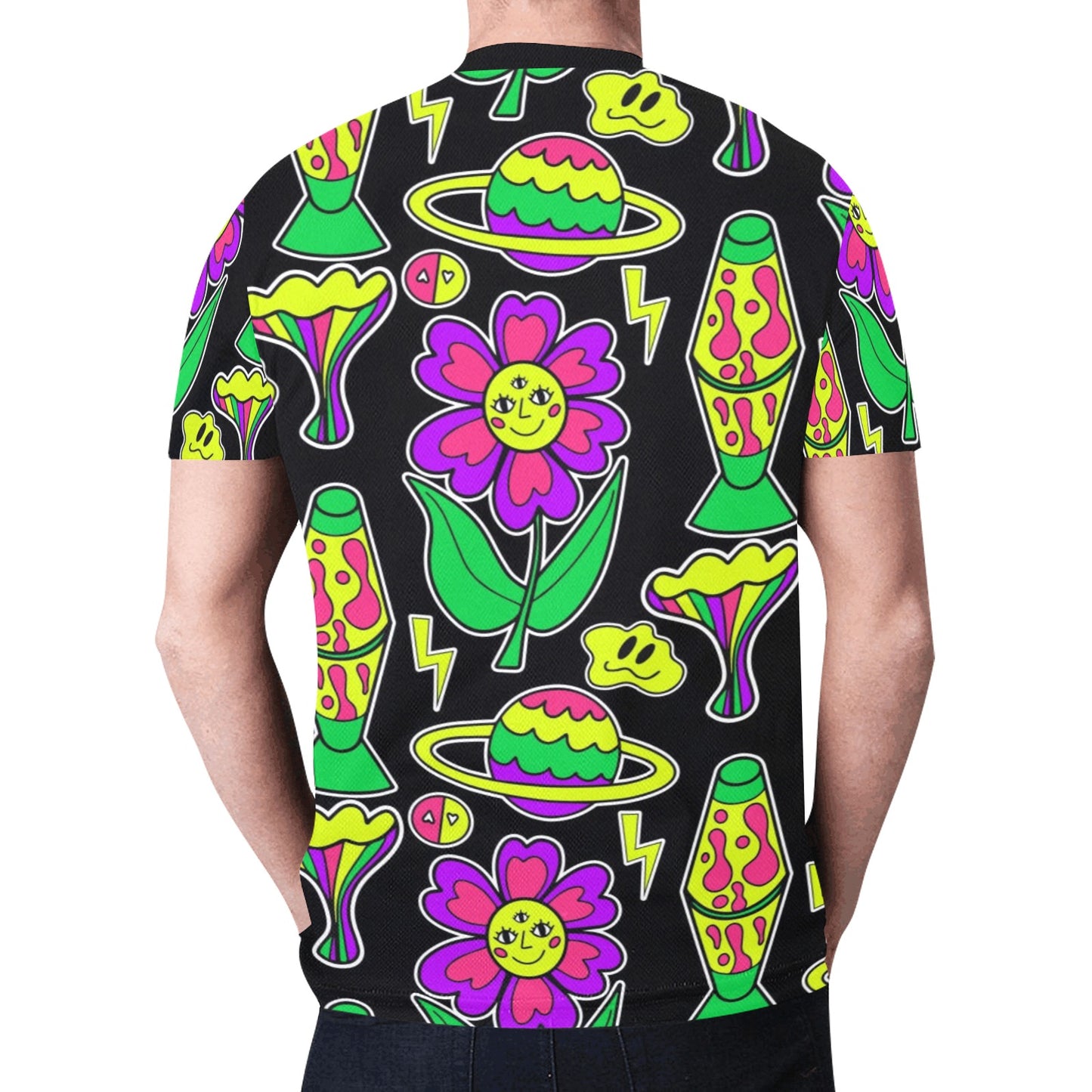 Psychedelic Neon Trip New All Over Print T-shirt