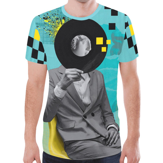 Vintage Disk Collage New All Over Print T-shirt