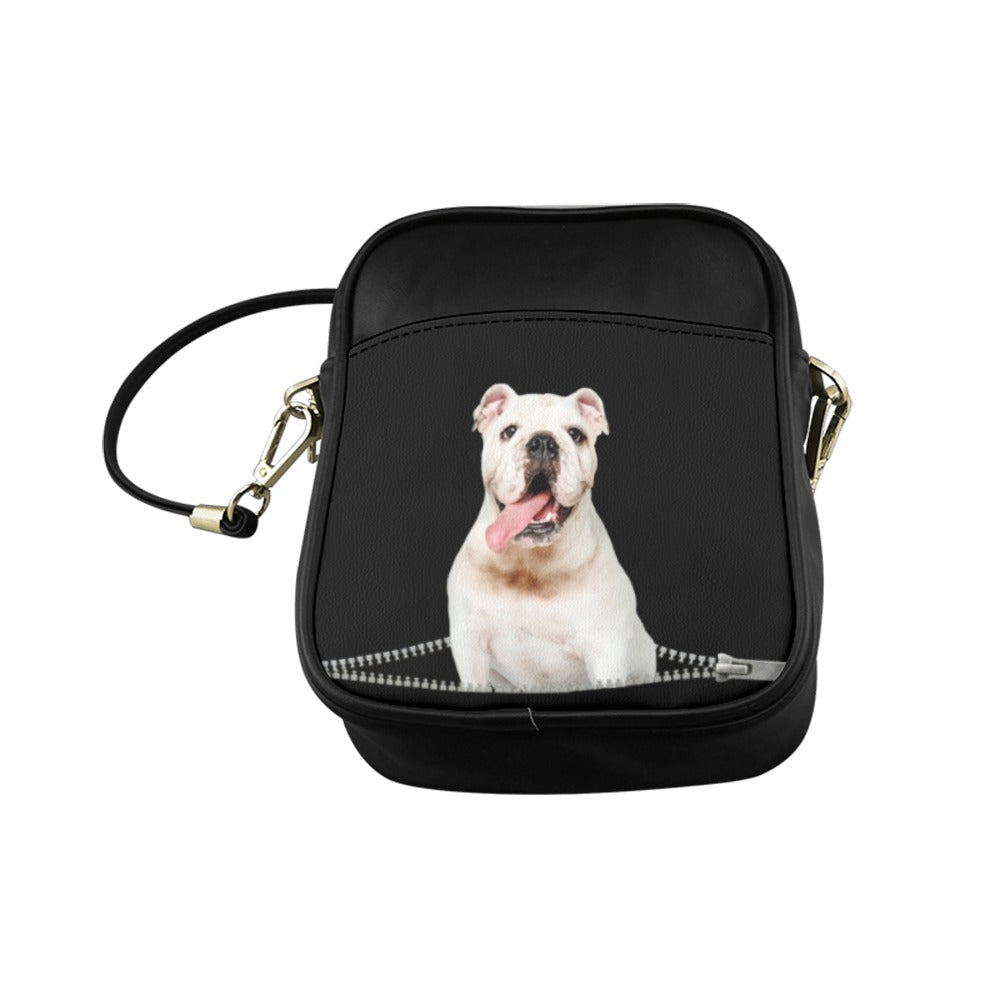 Bulldog Puppy Zip Sling Bag