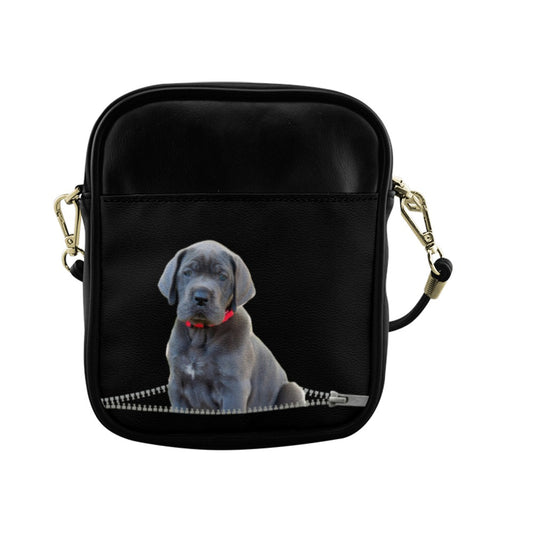 Great Dane Puppy Zip Sling Bag