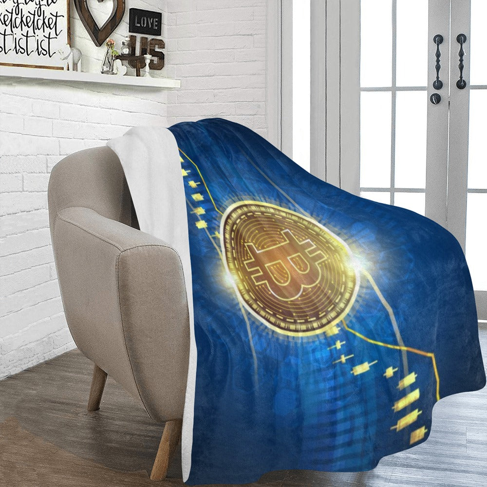 Technical Graph Bitcoin Futuristic Concept Ultra-Soft Micro Fleece Blanket 60"x80"