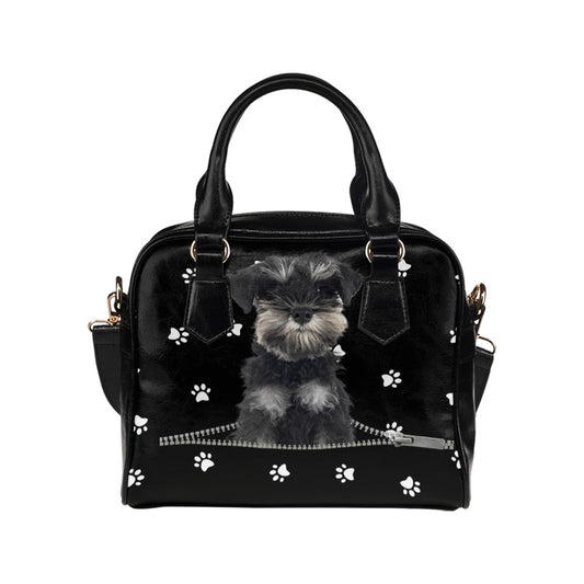 Miniature Schnauzer Zip Paws Shoulder Handbag