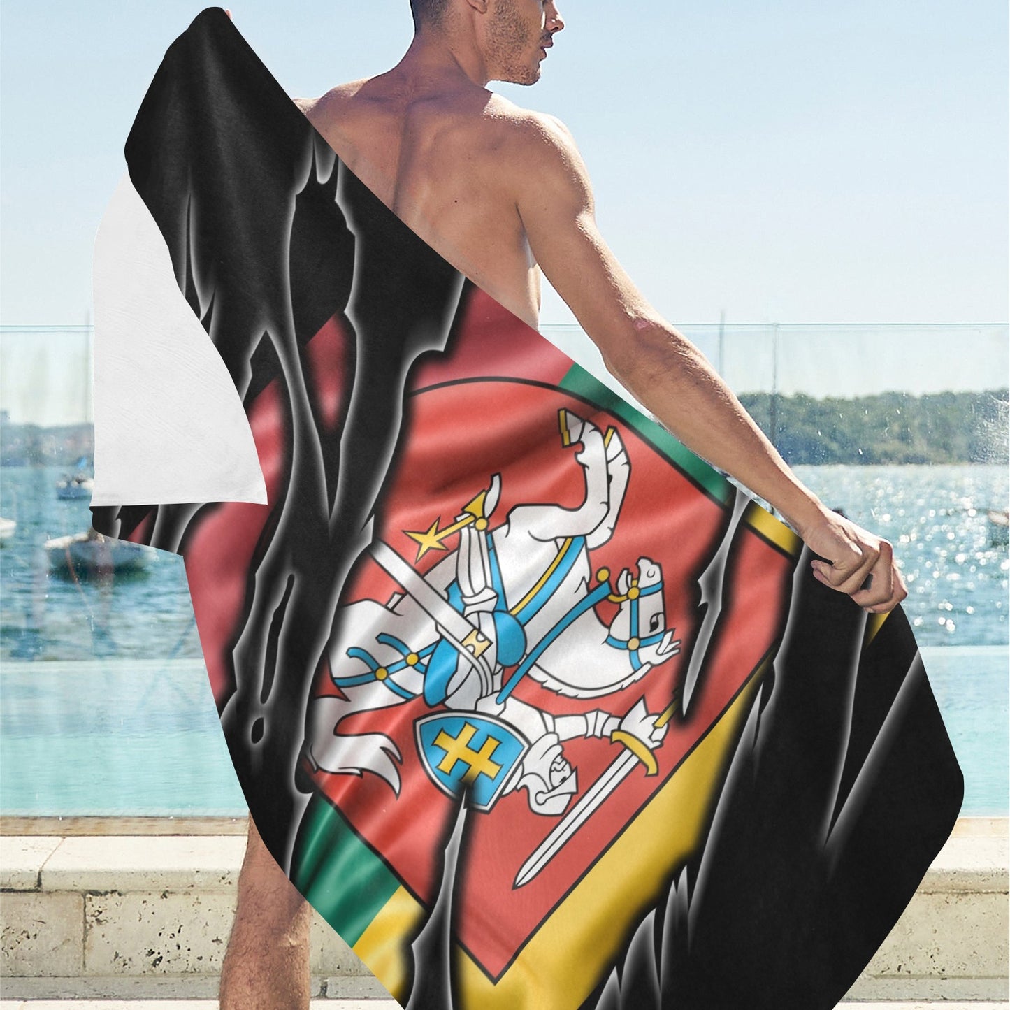 Lithuania coat of arms Flag Beach Towel 32"x 71"