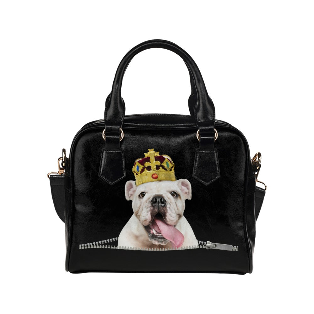 English Bulldog King Shoulder Handbag