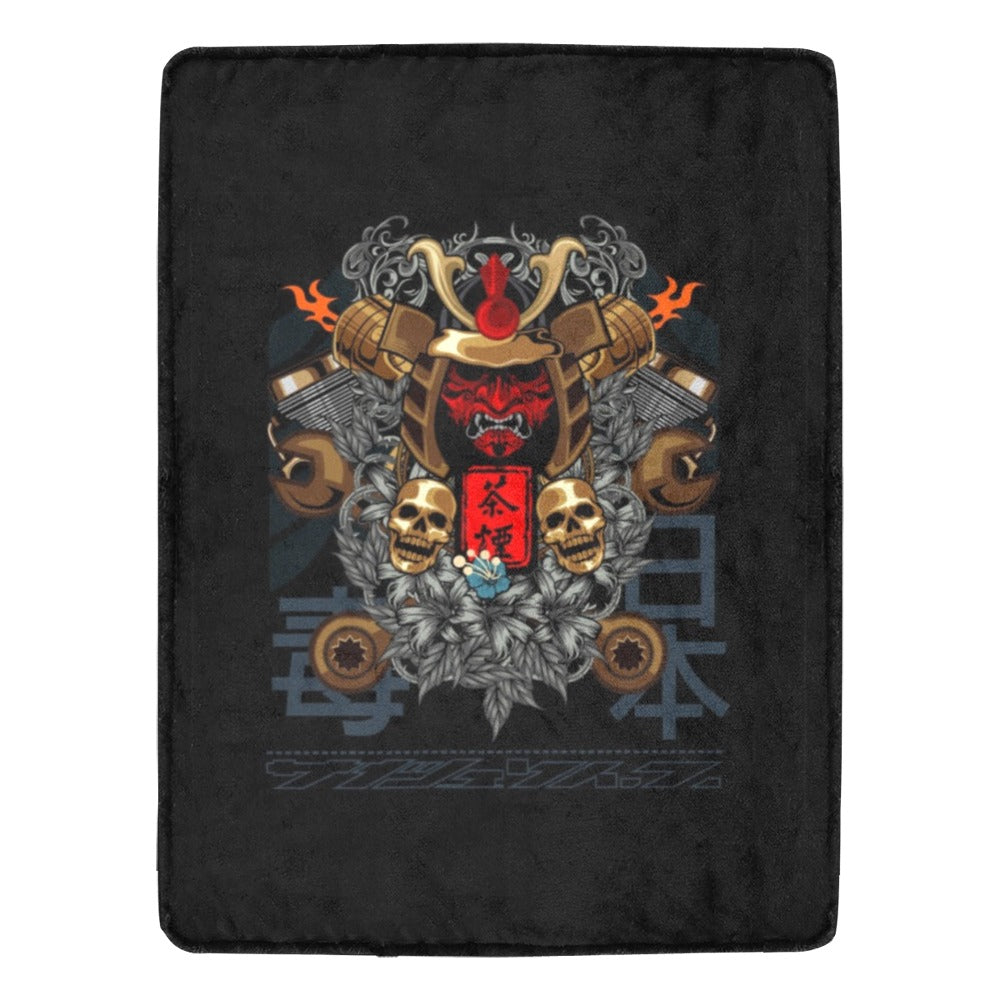 Japanese Samurai Cyborg Armor Ultra-Soft Micro Fleece Blanket 60"x80"