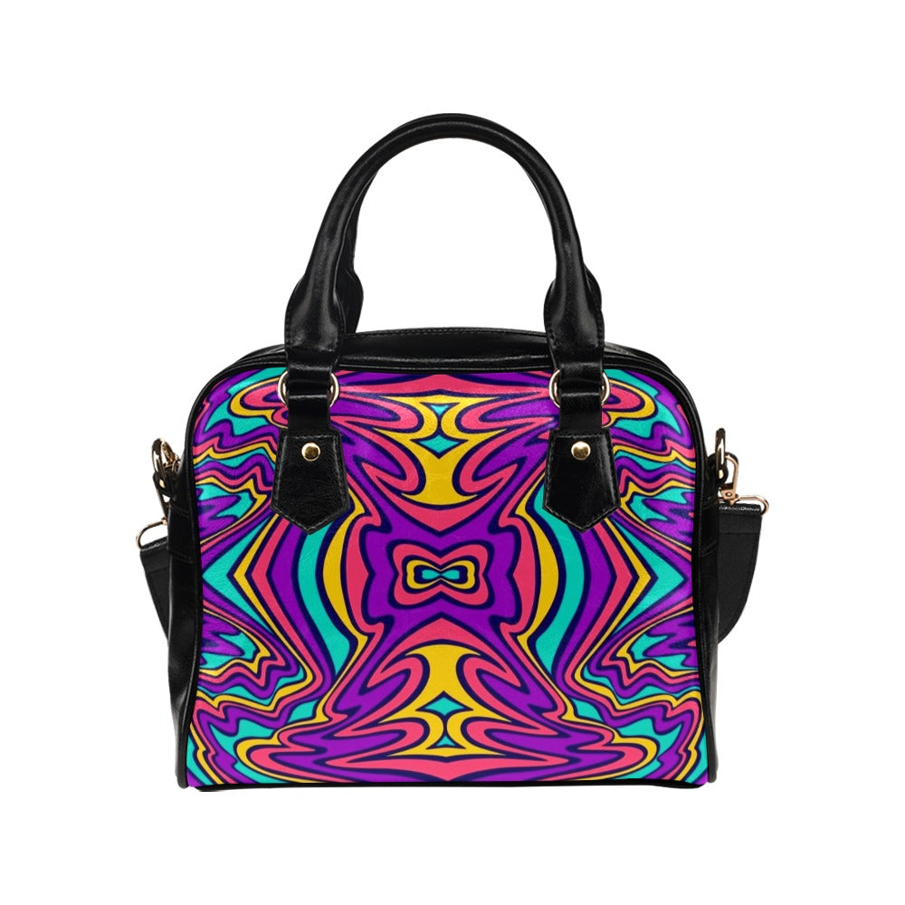 Psychedelic Neon Trip Hippie Shoulder Handbag