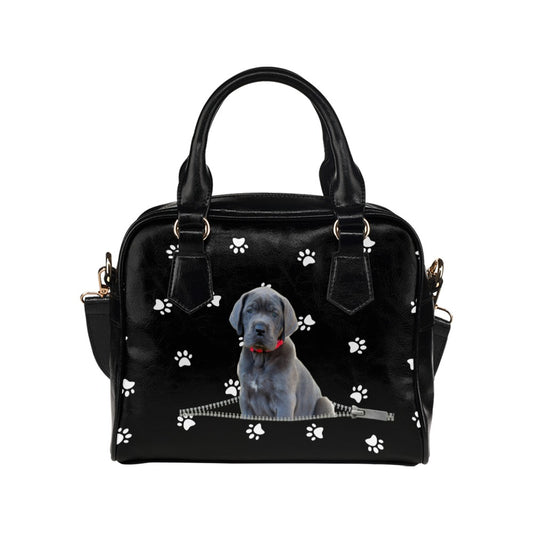 Great Dane Puppy Zip Paws Shoulder Handbag