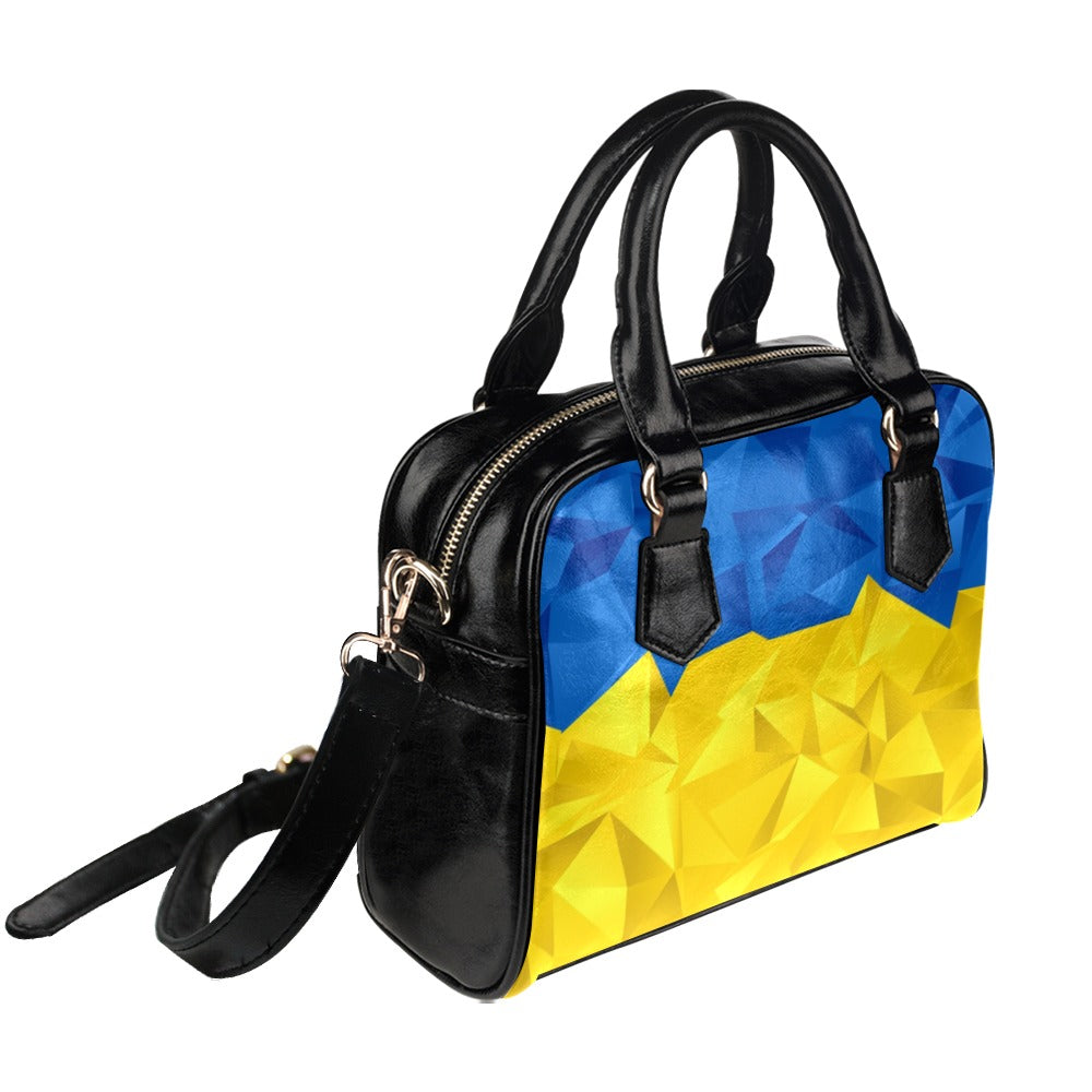 Abstract Ukraine Flag Shoulder Handbag