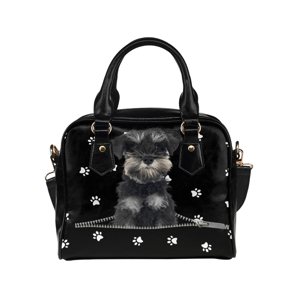 Miniature Schnauzer Zip Paws Shoulder Handbag