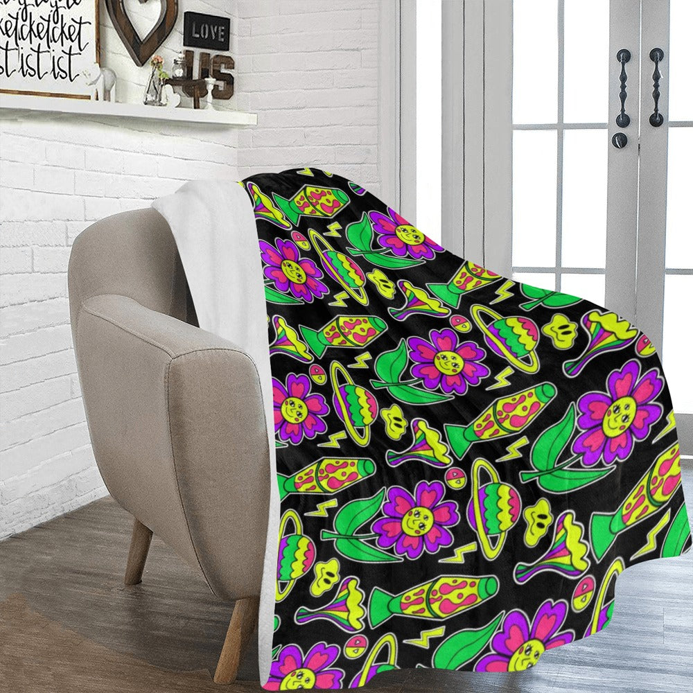 Psychedelic Neon Trip Ultra-Soft Micro Fleece Blanket 60"x80"