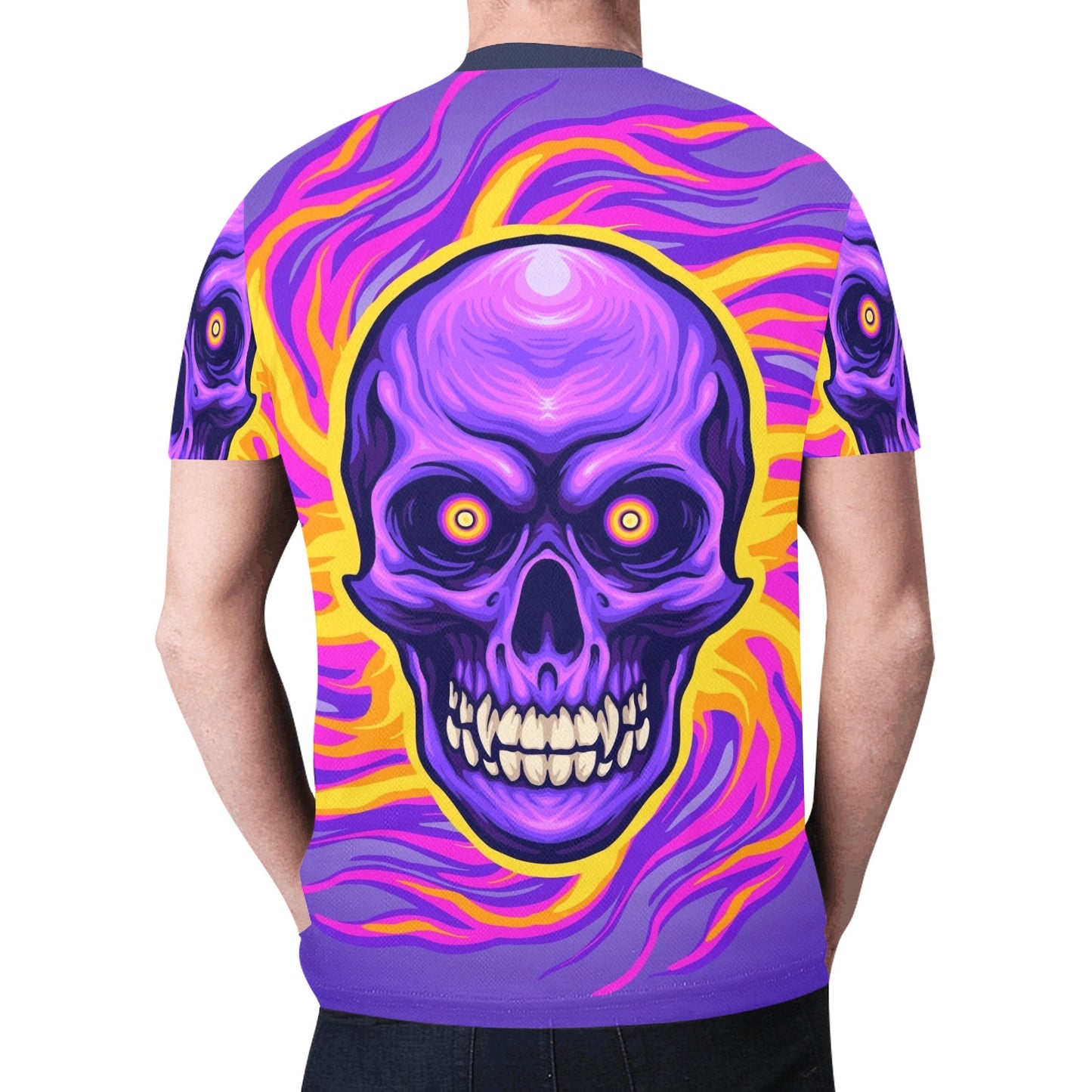 Psychedelic skull magic trippy illustration New All Over Print T-shirt