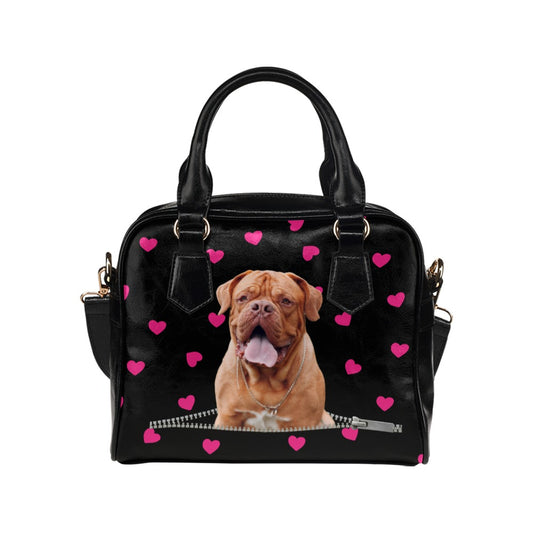 Mastiff Zip Hearts Shoulder Handbag