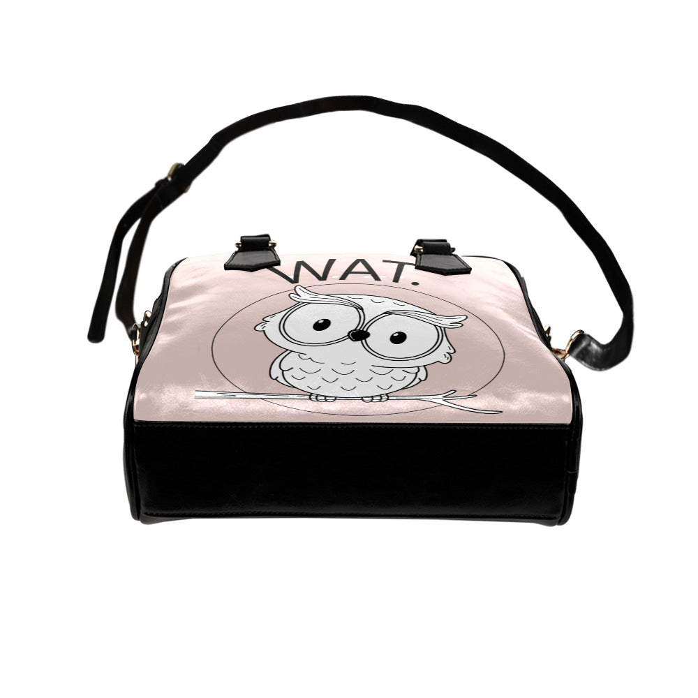 Wat Owl Funny Grammar Nerd Sarcastic Graphic Novelty Shoulder Handbag