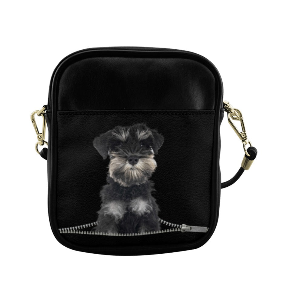 Miniature Schnauzer Zip Sling Bag