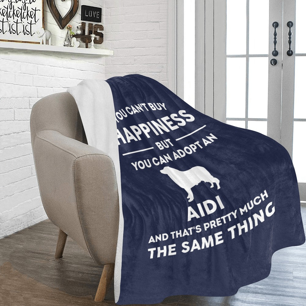 Can't Buy Happiness Adopt Aidi Cool Gift Ultra-Soft Micro Fleece Blanket 60"x80"