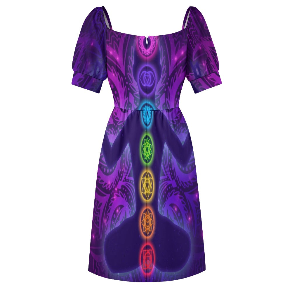 Chakras Meditation Yoga Energy Sweetheart Dress