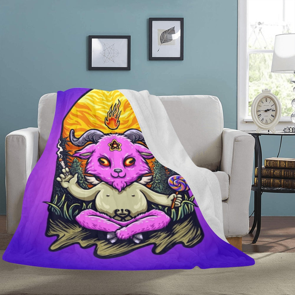 Trippy Mascot Baphomet Cute Ultra-Soft Micro Fleece Blanket 60"x80"