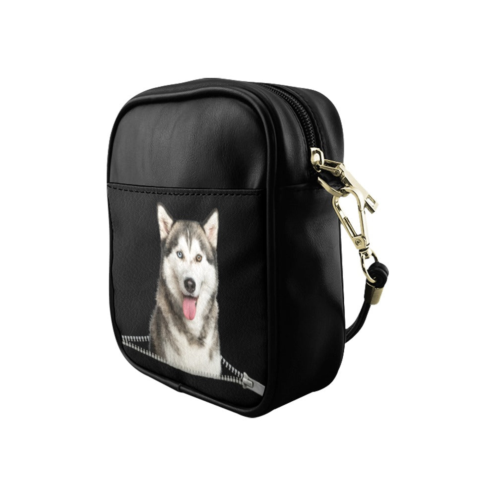 Siberian Husky Zip Sling Bag