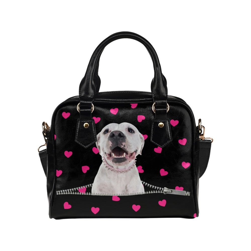 Dogo Argentino Hearts Shoulder Handbag