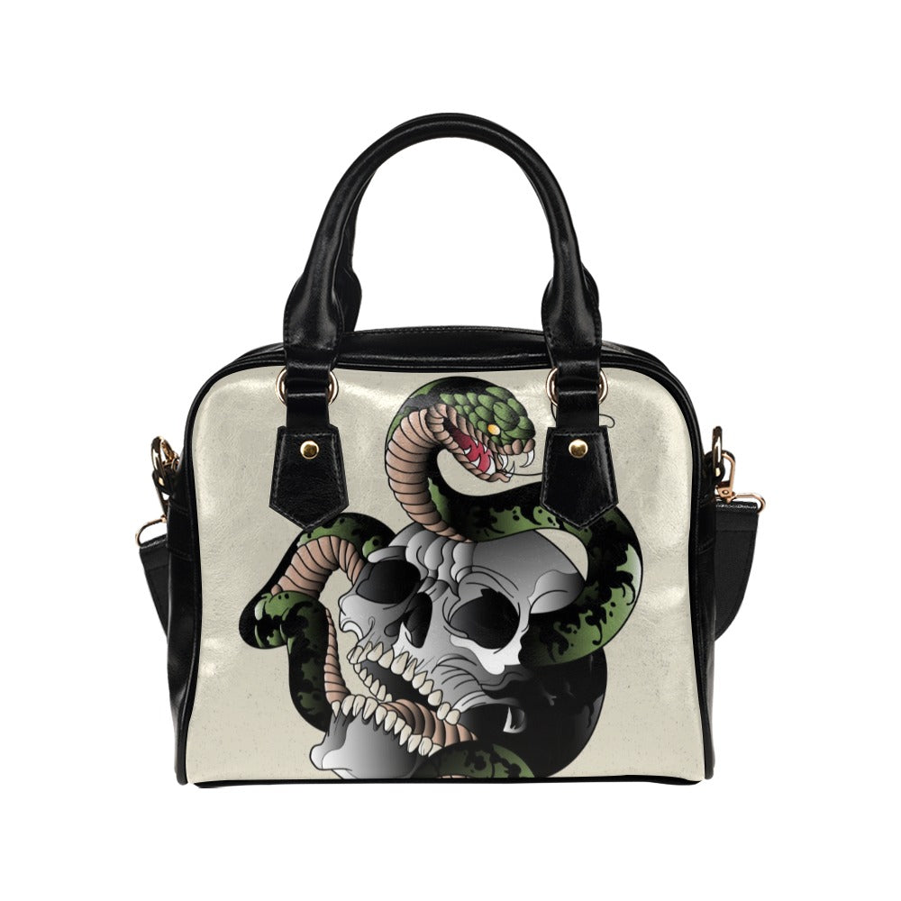 Skull Snake Shoulder Handbag