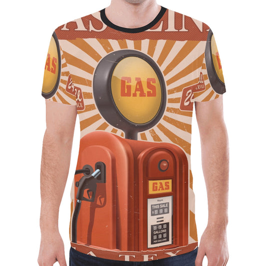 Vintage Old Gas Pump Retro Garage New All Over Print T-shirt