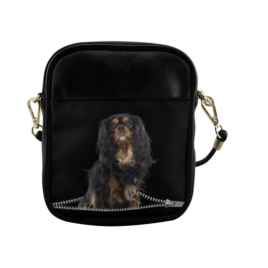 Cavalier King Charles Spaniel Zip Sling Bag